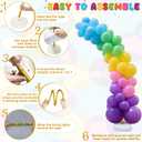 OurWarm Balloon Arch Kit with LED Lights, 9.35FT & 6FT Free Bending Half Balloon Arch Stand with Base, Gold Backdrop Stand for Wedding Birthday Party Baby Shower Yard Lawn Graduation Decorations