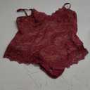 FeelinGirl Shapewear Bodysuits for Women Lace Shapewear Tummy Control V-Neck Sleeveless Bodysuit Tops Jumpsuit (XX-Large, Dark Red)
