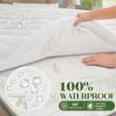 Waterproof Mattress Topper Queen - Extra Thick Breathable Bamboo Mattress Pad for Back Pain Relief, Up to 21 Inch Deep Pocket, Soft Cooling Cover for Hot Sleepers & Pets, Washable