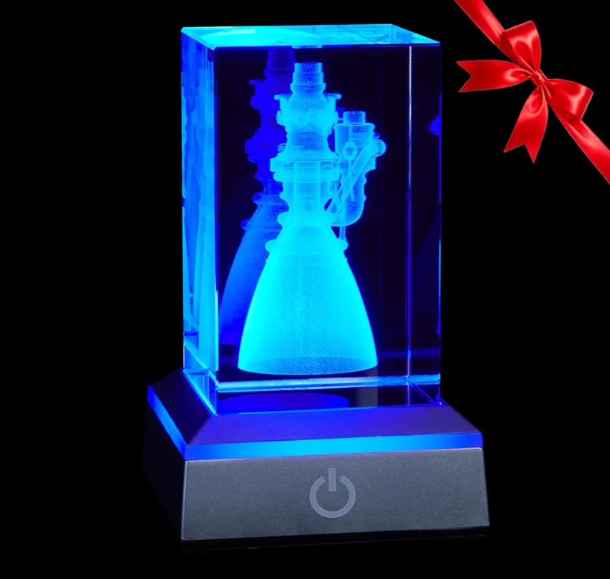 EMGTMS Y&Z SpaceX Starship Raptor 3 Engine Night Light, 3D Rocket Engine Figurine Lamp with 6 Color Modes, USB/Battery Powered, Collector's Gift for Space Fans & Tech Enthusiasts