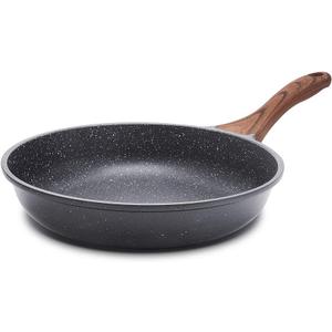 SENSARTE Nonstick Frying Pan Skillet, Swiss Granite Coating Omelette Pan, Healthy Stone Cookware Chef's Pan, PFOA Free (8/9.5/10/11/12.5 Inch) (9.5 Inch) (9.5 Inch, Gray)