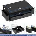 Spacrea Desk Organizer and Accessories, Computer Monitor Stand Riser with Drawer and 2 Pen Holders, Office Desk Accessories & Workspace Organizers for Office Supplies (Black)