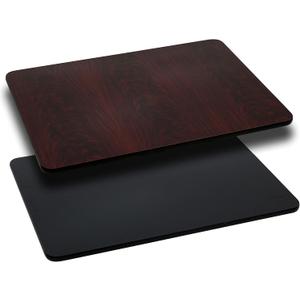 Flash Furniture 42x30" Reversible Table Top, Black/Mahogany | Reversible Laminate Top, Durable Construction
