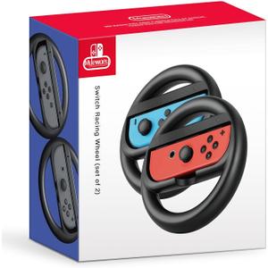 OEM Steering Wheels for Switch & OLED Joycons, Racing Wheels for Mario Kart 8 Deluxe [Mariokart Steering Wheel Controller Attachment Accessories] (2 Pack)