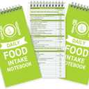 Mooliwe 3 Pcs Daily Food Journal 4'' x 8'' Calorie Counter Book Notebook 70 Sheets Weight Loss Log Book Tracker Food Planner Notepad for Weight Loss Monitoring Macronutrient Intake Food (Diet Log)