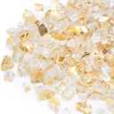 Stanbroil 10-Pound Fire Glass - 1/2 inch Reflective Tempered Fire Glass for Fireplace Fire Pit, Gold Reflective