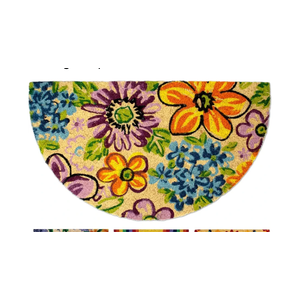 LUA VIKA Coir Doormat, 16"x27.5", Funny Welcome Mat for Home Entrance, Outdoor Indoor Use, NonSlip Backing, Flowers