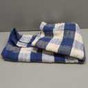 GLAMBURG Cotton Reversible Area Runner Rug 2' x 6' for Bedroom Living Room Kitchen Hallways Front Porch Laundry Room, Handwoven Farmhouse Floor Mat, Washable Checkered Plaid Runner Rug Blue White