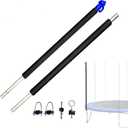 1 Lower, 1 Upper Trampoline Replacement Poles, Fit for 10'-16' Trampoline Frame, Universal Enclosure Straight Net Pole with Foam Sleeves and Hardware, 1 Set