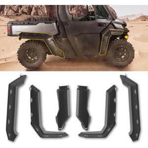 HAKA TOUGH Wider Extended Fender Flares for Can Am Defender HD5 / HD8 / HD10 / MAX 2016-2025, Front & Rear XXL Mud Flaps Mud Guards Extension Accessories, Replace OEM #715006821 715002424 715006822