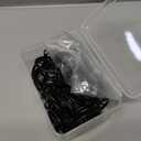 Hotop 30 Pcs Metal Drapery Curtain Rings 0.98/1.26/1.65 inch Interior Diameter and 30 Pcs Hanging Curtain Drapery Pin Hooks for Window Door Shower(Black,42 mm)