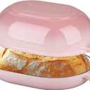 Enameled Cast Iron Sourdough Bread Oven, Dutch Oven, Loaf Cast Iron Bread Pan for Homemade Bread Baking, Meatloaf Pan with Lid, 7QT, Pink