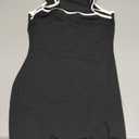 NauLon Womens Summer Casual Party Sexy Square Neck Sleeveless Short Dress Bodycon Party Club Mini Dresses (US, Alpha, Medium, Regular, Regular, Black with White Trim), Small