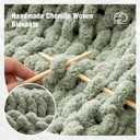YJLMLY Chunky Knit Throw Blanket,60x80 Inch Heavy 6.8lbs, Hand Knit Chenille Couch Blanket, Soft Cable Knit Gift for Women Mom Wife, Modern Home Decor