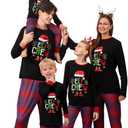 Rnxrbb 2025 Matching Family Christmas Pajamas Holiday Family Christmas Pjs Set Sleepwear Xmas Jammies Men Women Kids Couples (Black, XXL)