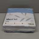 LuxClub 6 PC King Size Sheet Set Bed Sheets Deep Pockets 18" Eco Friendly Wrinkle Free Cooling Sheets Machine Washable Hotel Bedding Silky Soft - Light Blue King