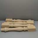 29x3.5x3.5 inch Wooden Chunky Farmhouse Table Legs, Set of 4 Solid Wood Massive Unfinished Turned Replacement Countertop Legs Kitchen Island Cabinet Columns for Bench Coffee Table Dining Table