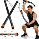 Cordless Battle Ropes with Adjustable Resistance Springs - Weighted Ropeless Battle Rope for Home Gym Exercise, Portable Workout Equipment for Strength Training & Cardio Fitness Orange& Black