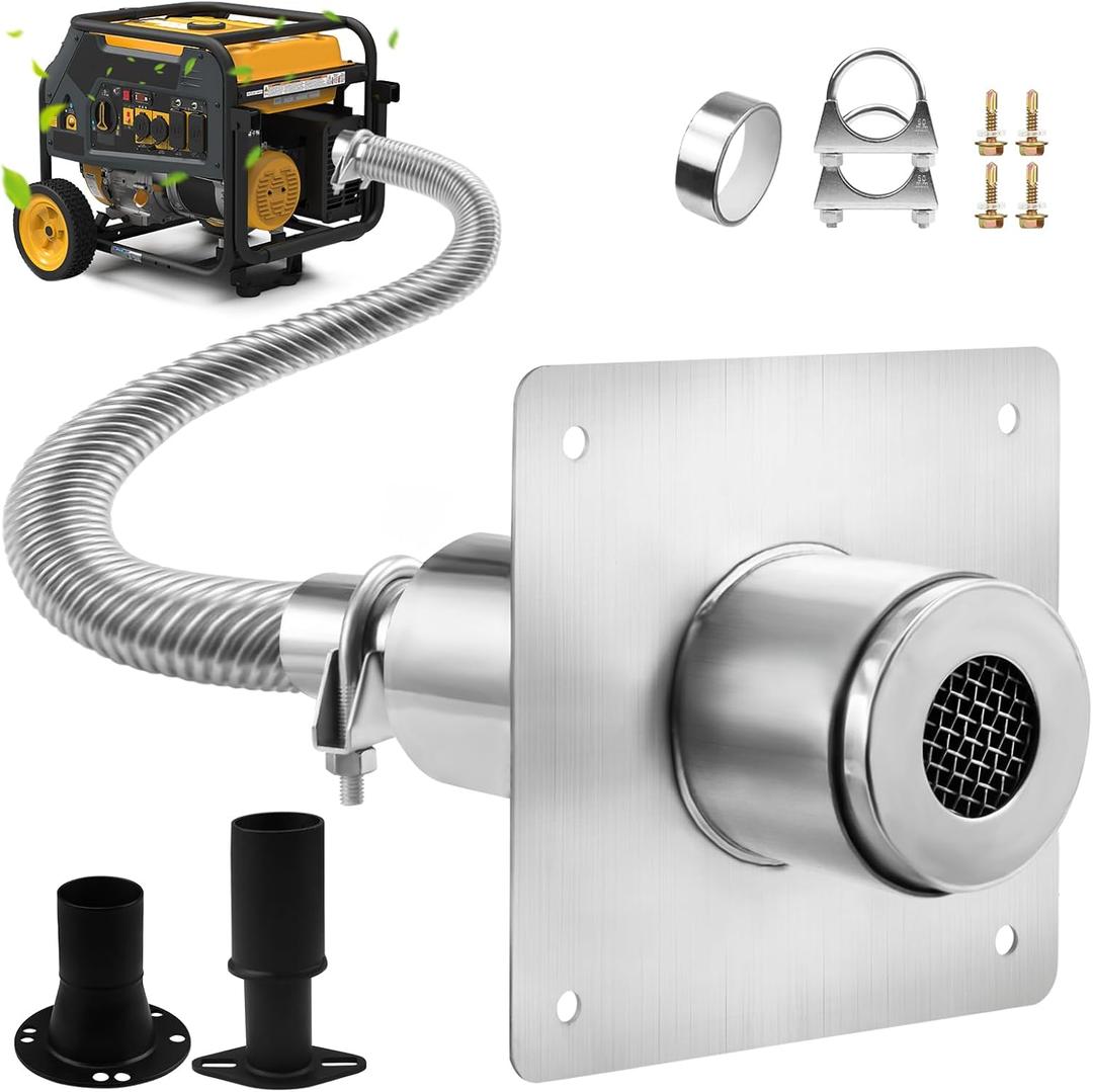 2025 Upgraded Generator Exhaust Silencer Kit Stainless Steel Muffler with Insulated Through-Wall Mounting Plate - Universal Adapters for Most Portable Generators - Efficient Noise Reduction 2025 Upgraded Generator Exhaust Silencer Kit Stainless Steel Muffler with Insulated Through-Wall Mounting Plate - Universal Adapters for Most Portable Generators - Efficient Noise Reduction