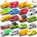 JOYIN 20PCS Die Cast Pull Back Cars, Metal Toy Cars, Car Toys Bulk, Vehicle Set for Toddlers, Kids Party Favors, Cake Toppers, Stocking Stuffers, Race Cars Toys for Boys