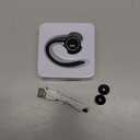 Bluetooth 5.2 Headset, Single Ear Earpiece Earphone with Mic, Hook, Noise Cancelling Headset for Business, Trucker, Driver, Wireless Bone Conduction Headphone with Ear Caps (S/M/L) for iPhone Android