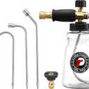 Tool Daily Pressure Washer Gun with Replacement Wand Extension, Pressure Washer Foam Cannon with 3 Pieces Curved Extension Wands 16 Inch