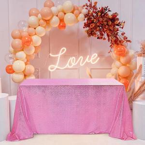 Fitable Pink Sequin Tablecloth for Parties 60x102 Inch - Sparkle Glitter Table Cloth Laser Rectangle Table Cover Overlay for Wedding Baby Shower Ceremony Birthday Cake Table Holiday Banquet