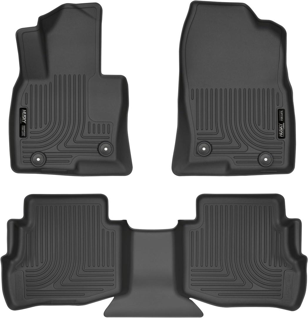 Husky Liners Weatherbeater Floor Mats | Fits 2016 - 2023 Mazda CX-9 | Front & 2nd Row, 3-pc Black - 95611