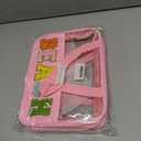 eurovicky Chenille Letter Patch Clear Makeup Bag | Preppy PVC & Nylon, Handle and Zipper, Waterproof, Large Travel Toiletry Bag, For Women (EXP 05/20/26)