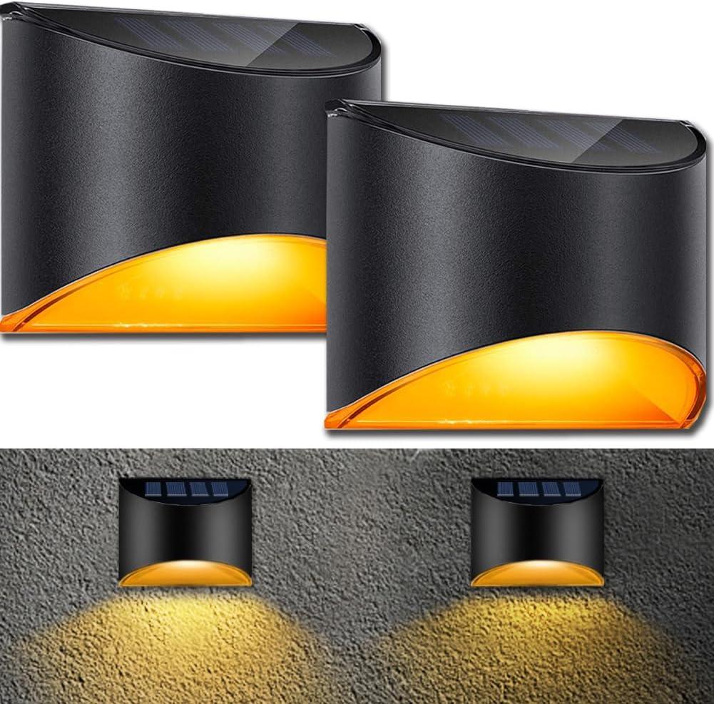 LeiDrail LED Solar Step Lights - Waterproof Outdoor Stair Lights, Decor for Yard, Patio, Garden, Walkways, Front Door, Pathway, Driveway, Porch - 2 Pack (2 Pack, Black)