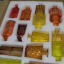 Yaomiao 30 Pcs Vases Bulk Colored Flower Glass Bud Vases Valentine Vintage Colored Glass Bottles Colorful Rustic Embossed for Home Wedding Table Decorations Gifts(Orange Yellow Series)