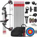 Lanneret Compound Bow and Archery Sets - Right Hand Archery Compound Bows 15-29 lbs Draw Weight Adjustable for Youth and BeginnersHunting Bow Kit for Beginner