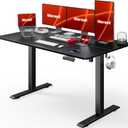 Marsail Standing Office Desk, Adjustable Heights, Stand Up Desk, 55x28 Inches Desktop Sit Stand Home Office Gaming Computer Desk with 4 Memory Presets, Headphone Hook, Cable Organizer, Black
