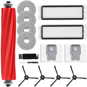 15 Pack Replacement Parts for Q Revo Robot Vacuum, Q Revo Accessory Replacement Kits (1 Rolling Brush + 2 HEPA Filters + 2 Dust Bags + 4 Mop Pads + 4 Side Brushes)