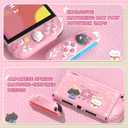 PlayVital Cherry Blossoms Kitten Protective Case for Nintendo Switch 2 with Stand | Cute Cat Ear & Paw Silicone Grips, Dockable Hard Shell, 2 Joystick Caps | Full-Body Protection Cover, Pink