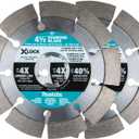 Makita E-07200 X-Lock 4-1/2" Segmented Diamond Blade for Masonry Cutting, 2/pk