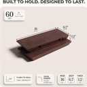 Floating Shelves for Wall -Solid Pine Wood Wall Shelf - Bathroom Shelves -Wall Shelves for Bedroom Living Room - Floating Shelf for Wall Mounted Shelves (Dark Walnut, 16 Inch)