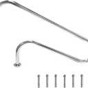 Pool Handrail 47x 30, Stainless Steel Swimming Pool Hand Rail Pool Stair Rail Above Ground with Base Cover Silver Rustproof Swimming Pool Accessories for Indoor/Outdoor Pools, SP-3002