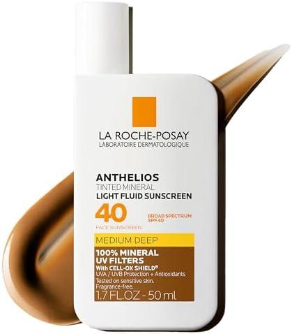 La Roche-Posay Anthelios Sunscreen SPF 50, Ultra-Light Fluid Broad Spectrum SPF 50, Face Sunscreen with Titanium Dioxide Mineral, Lightweight & Fast-Absorbing, Oil-Free, Matte Finish