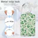 3 Pack Luggage Tags,St.Patrick's Day Shamrock PU Leather Luggage Tags for Suitcase,Name ID Labels with Privacy Cover Suitcases and Metal Loop for Bag Suitcase