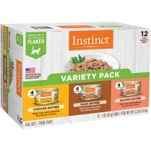 Instinct Flaked Entre Wet Canned Cat Food - Variety Pack, 3 oz. Cans (Pack of 12)