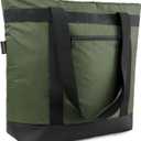 BeeGreen Cooler Bag Soft Insulated Tote for Beach Travel Grocery Shopping Lunch Portable Large Ice Coolers with Handle Hard Freezer Bags with Zippered Top Foldable Leakproof Delivery Totes Moss, 14 x 22 x 7.9 x 17.5