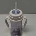 GROSMIMI Spill Proof no Spill Magic Sippy Cup with Straw with Handle for Baby and Toddlers, Customizable, PPSU, BPA Free 10 oz (White)