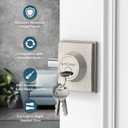 TICONN Front Door Handle Set, Heavy Duty Square Door Lever & Single Cylinder Deadbolt Combo Reversible for Entrance Exterior Doors (Deadbolt Only) (Satin Nickel)