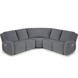 VANSOFY Extra Large Reclining Sectional Couch Covers, Washable 5-Piece Sofa Covers for L Shape Sectional Sofa Corner Seater, Thick, Soft Sofa Slipcovers (5 Seat Recliner Cover, Dark Gray)