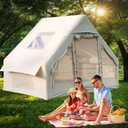 Inflatable Camping Tent with Pump,4-6 Person Waterproof Blow Up Air Tent for Camping Hiking,Easy to Set Up 4-Season Inflatable House Tent with Oversized Canopy. (142"L x 142"W x 87"H)