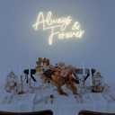 Always & Forever Neon Sign Led Wedding Neon Sign Warm White Wall Decor for Valentine's Day Anniversary Birthday Wedding Party Proposal Gift 23in