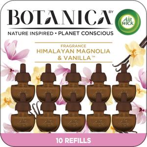 Botanica by Air Wick Plug in Scented Oil Refill, 10ct, Himalayan Magnolia and Vanilla, Air Freshener, Eco Friendly, Essential Oils