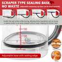 4-in-1 Adjustable Measuring Cup with Silicone Scraper,Adjustable Base & Scraper-Style Seal Base,Cup with 1/4 1/3 1/2 1 Measurements Easy to Clean No Waste,for Cooking and Baking