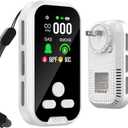 5-in-1 CO Detectors,Natural Gas Leak Detector Plug-in, Battery Backup, HD Digital Display for CO, Gas, Temp, Humidity - Home & RV Use (White)